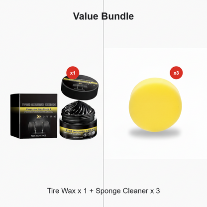 Tire wax – restores black gloss, blocks UV, repels dirt. Easy & quick