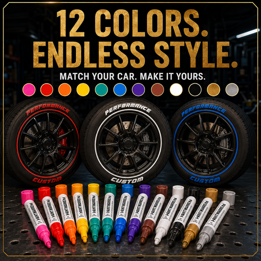 Oil-Based Waterproof Tire Marker Pen – 12 vibrant colors, waterproof & fade‑resistant. for tires, metal, glass & DIY crafts – bold marks that last