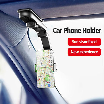 1080° Rotating Phone Holder – Universal Clamp for Car, Desk, Mirror, Sun Visor – Fits 4‑7 inch Smartphones – Strong Grip, Foldable, Heat Resistant (Grey/Green)