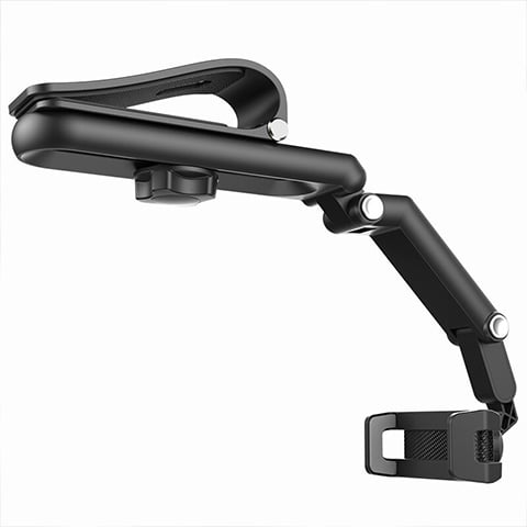 1080° Rotating Phone Holder – Universal Clamp for Car, Desk, Mirror, Sun Visor – Fits 4‑7 inch Smartphones – Strong Grip, Foldable, Heat Resistant (Grey/Green)