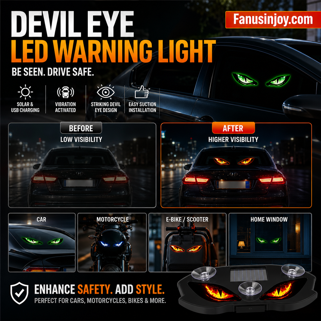 Solar Powered LED Car Warning Light - Catch All Eyes & Boost Driving Safety – Wireless, Auto-Sensing & Universal Fit