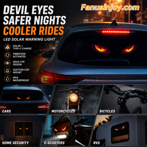 Solar Powered LED Car Warning Light - Catch All Eyes & Boost Driving Safety – Wireless, Auto-Sensing & Universal Fit