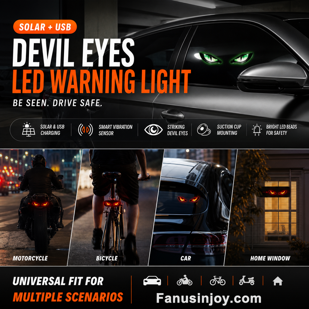 Solar Powered LED Car Warning Light - Catch All Eyes & Boost Driving Safety – Wireless, Auto-Sensing & Universal Fit