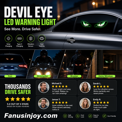Solar Powered LED Car Warning Light - Catch All Eyes & Boost Driving Safety – Wireless, Auto-Sensing & Universal Fit