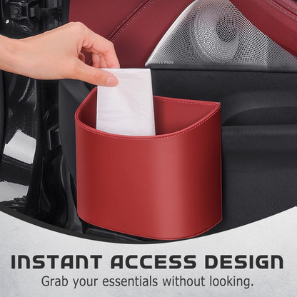 Leather Car Door Cup Holder – Wide‑mouth opening, easy reach for drinks & phone. Clip‑on secure fit. PU leather, tough & stylish