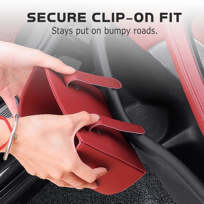 Leather Car Door Cup Holder – Wide‑mouth opening, easy reach for drinks & phone. Clip‑on secure fit. PU leather, tough & stylish