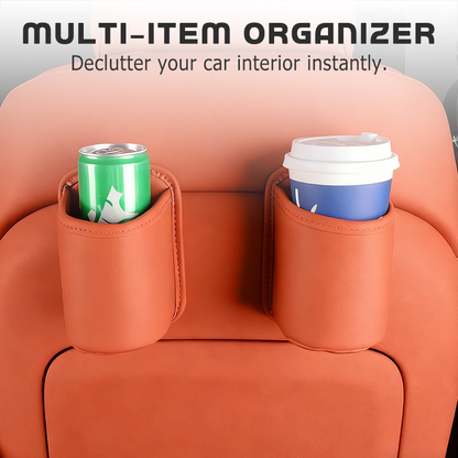 Leather Car Door Cup Holder – Wide‑mouth opening, easy reach for drinks & phone. Clip‑on secure fit. PU leather, tough & stylish