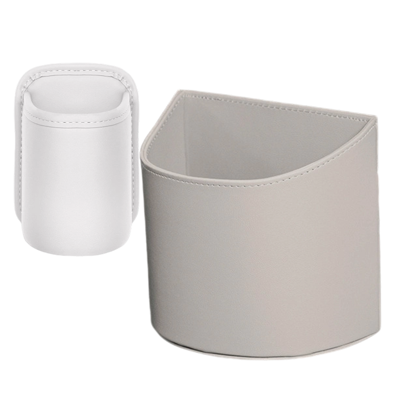 Leather Car Door Cup Holder – Wide‑mouth opening, easy reach for drinks & phone. Clip‑on secure fit. PU leather, tough & stylish