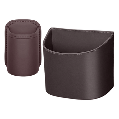 Leather Car Door Cup Holder – Wide‑mouth opening, easy reach for drinks & phone. Clip‑on secure fit. PU leather, tough & stylish