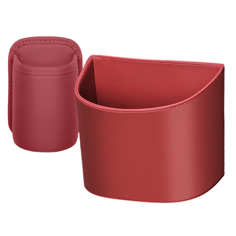 Leather Car Door Cup Holder – Wide‑mouth opening, easy reach for drinks & phone. Clip‑on secure fit. PU leather, tough & stylish