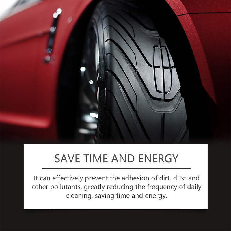 Tire wax – restores black gloss, blocks UV, repels dirt. Easy & quick