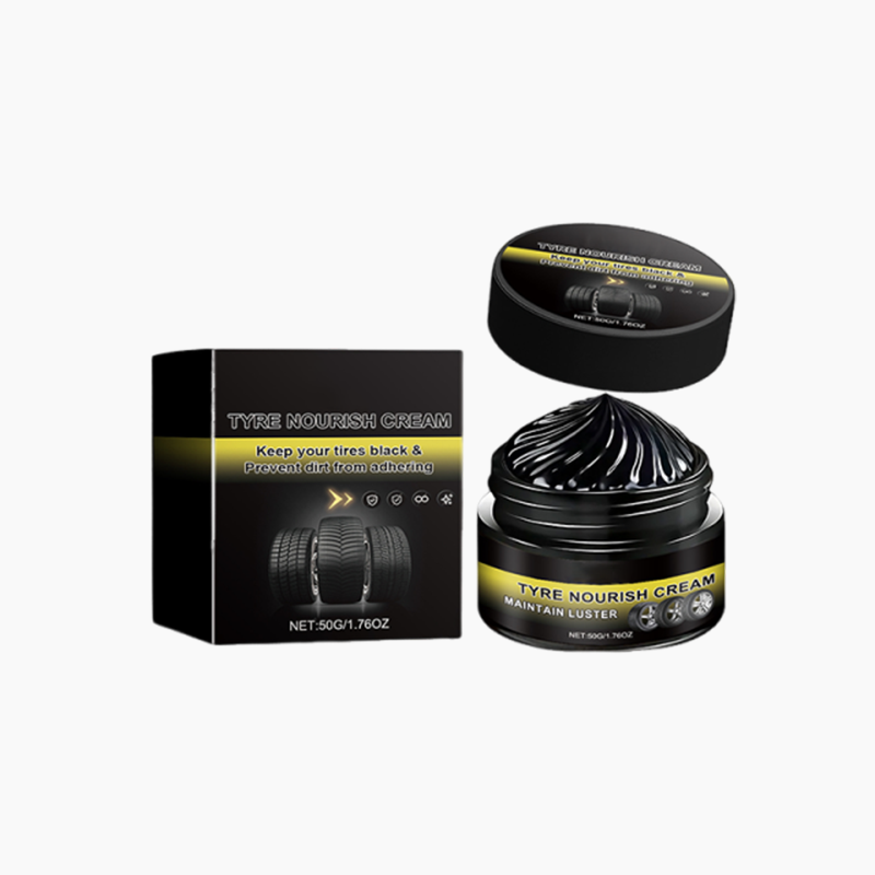 Tire wax – restores black gloss, blocks UV, repels dirt. Easy & quick