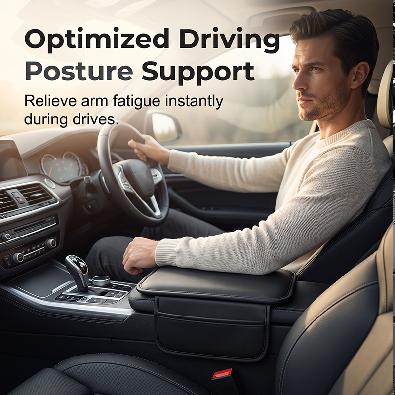 Car Center Console Armrest Cover with Storage Pockets