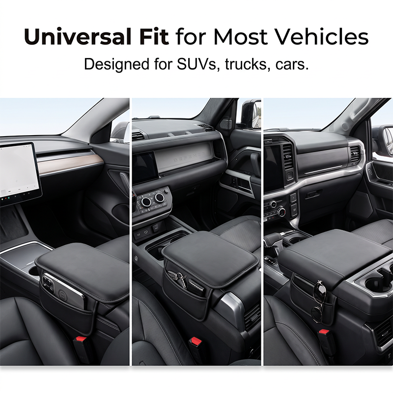 Car Center Console Armrest Cover with Storage Pockets
