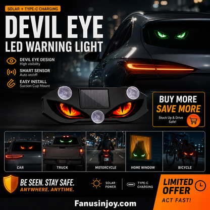 Solar Powered LED Car Warning Light - Catch All Eyes & Boost Driving Safety – Wireless, Auto-Sensing & Universal Fit
